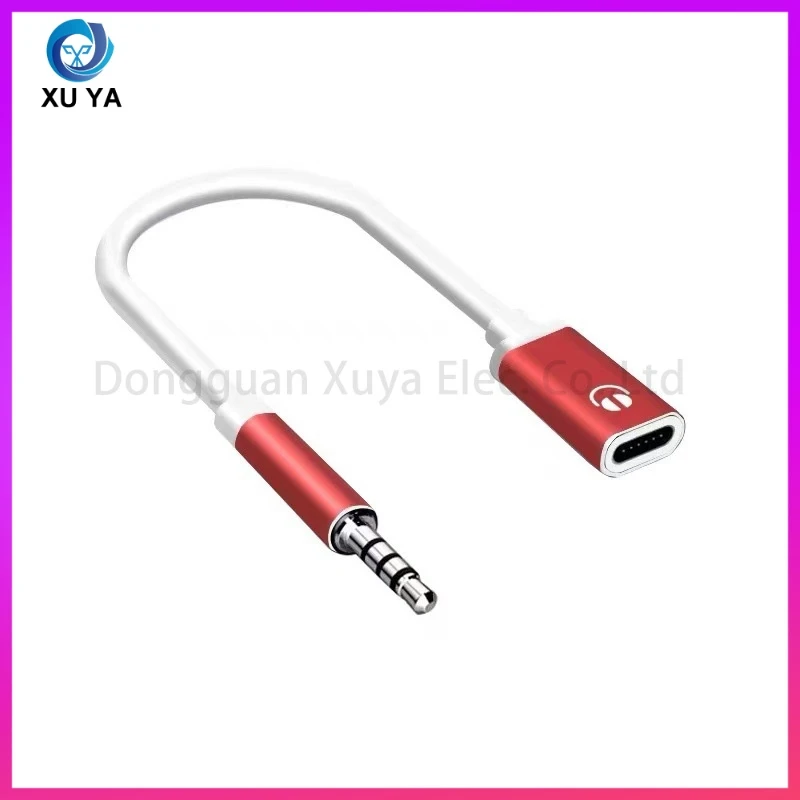 Analog Audio Converter, 3.5mm Male to Type-C Female Adapter Cable for Round Head Earphones, Laptops and Karaoke