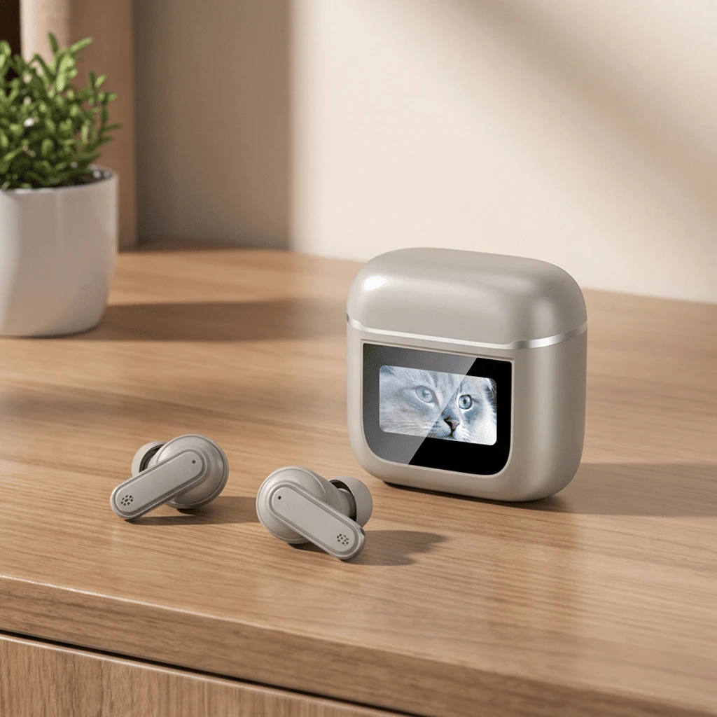 Anc Dual Noise Canceling in-Ear Bluetooth Earbuds Smart Display Charging Case Wireless Ear Buds