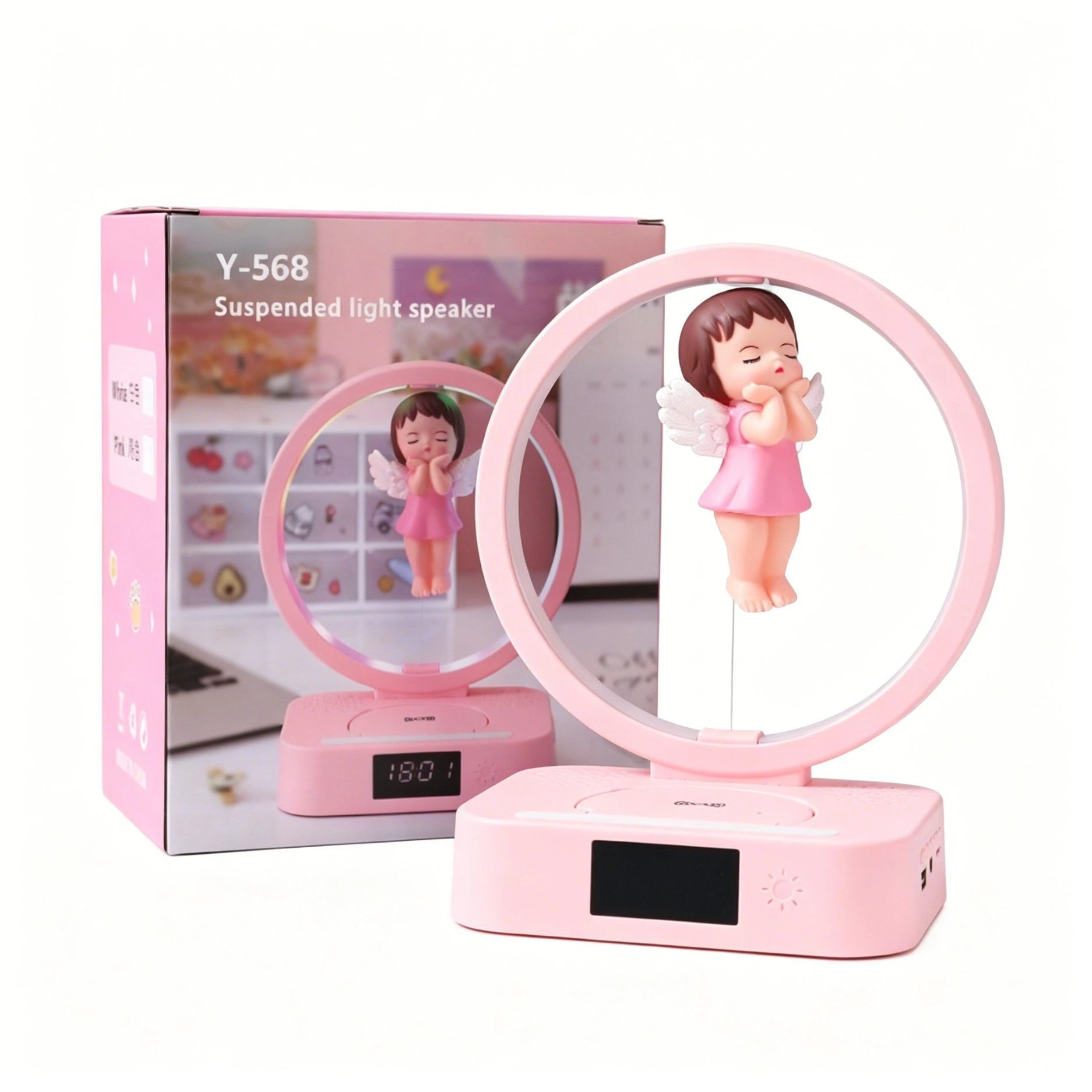 Angel Clock Alarm Bluetooth Speaker with Magnetic Levitation Wireless Charging for Gift