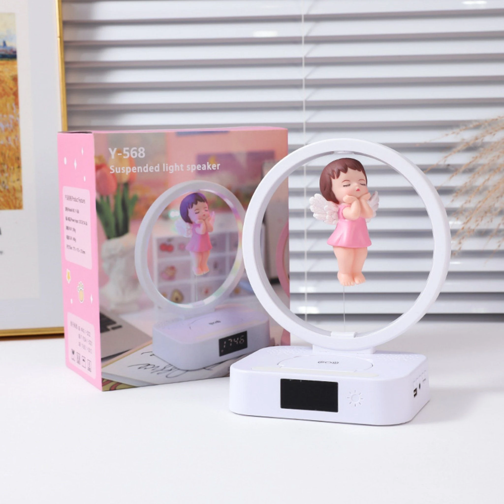 Angel Levitation Bluetooth Speaker with Wireless Charging for Desk Home