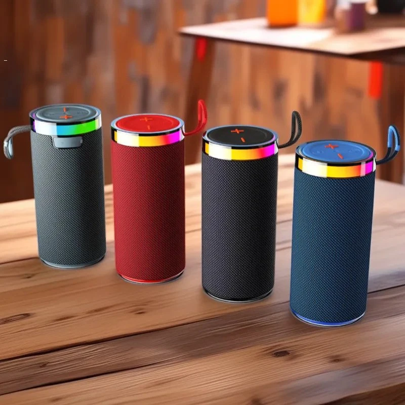 Anxun Lighting Wholesale New Portable RGB LED Lamp Fabric Light Heavy Subwoofer Stereo Small Size Gift Wireless Bluetooth Speaker
