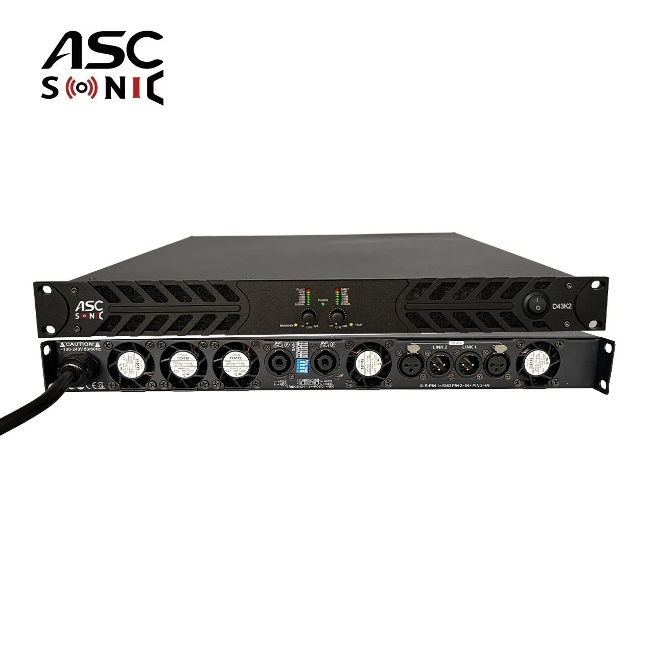 Ascosnic D43K2 1u 8600 Watts Digital PRO Audio Power Amplifier