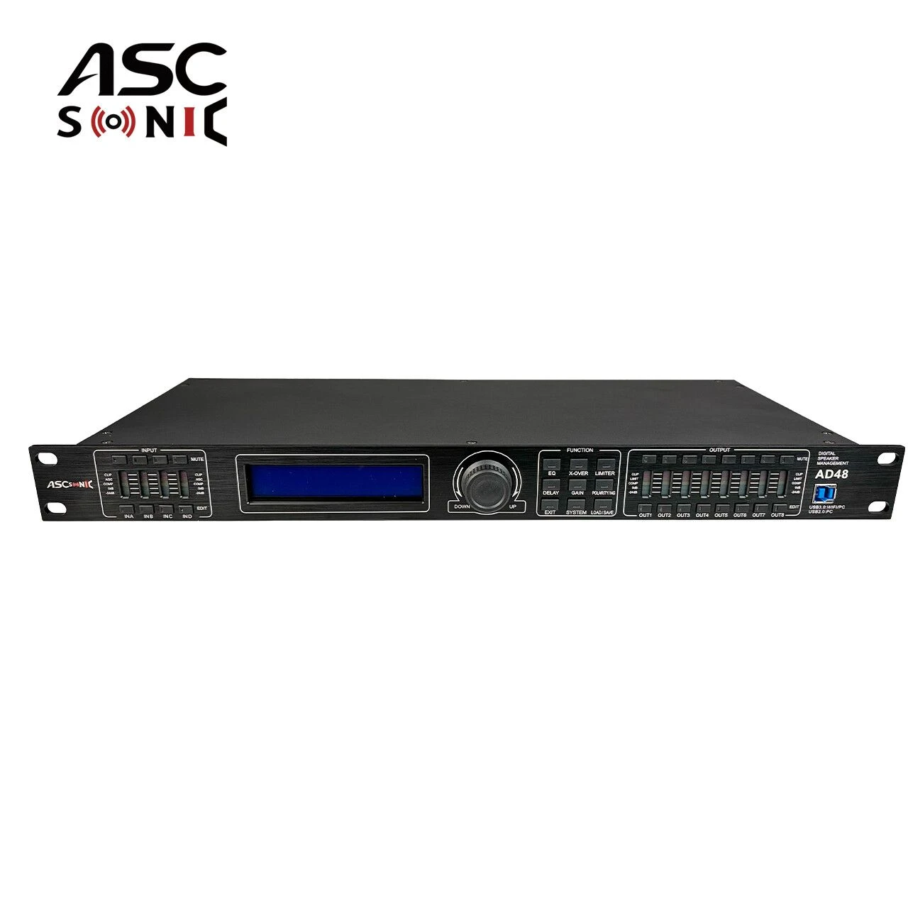 Ascsonic Ad48 4 in&8 out DSP PA Audio Speaker Processor