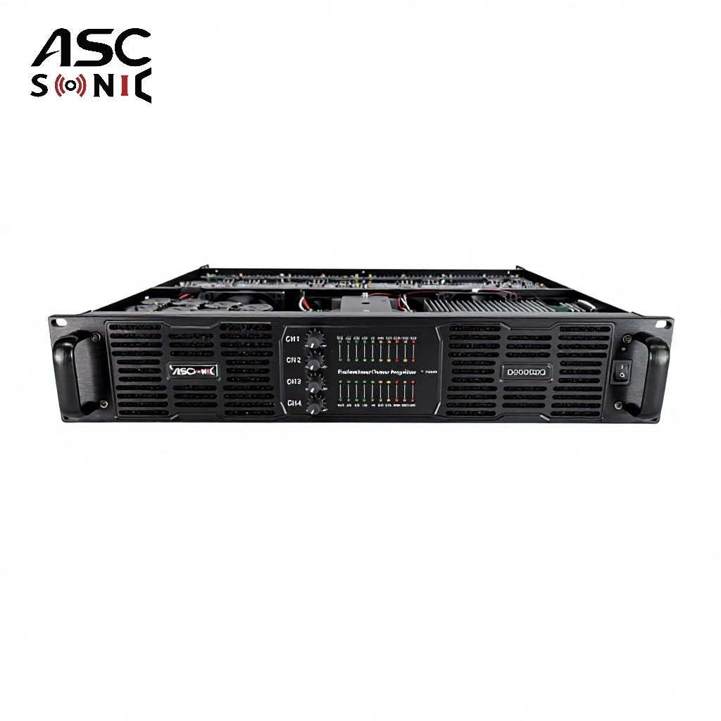 Ascsonic Audio D20000q 2u 4CH 20000W Switching Power Amplifier for Disco
