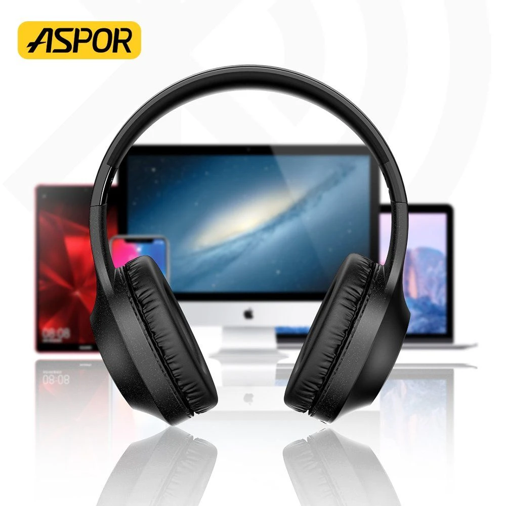 Aspor A617 Wireless Sport Headset Bluetooth Earbuds Charging Lightning Port Using 20hours Anc Function