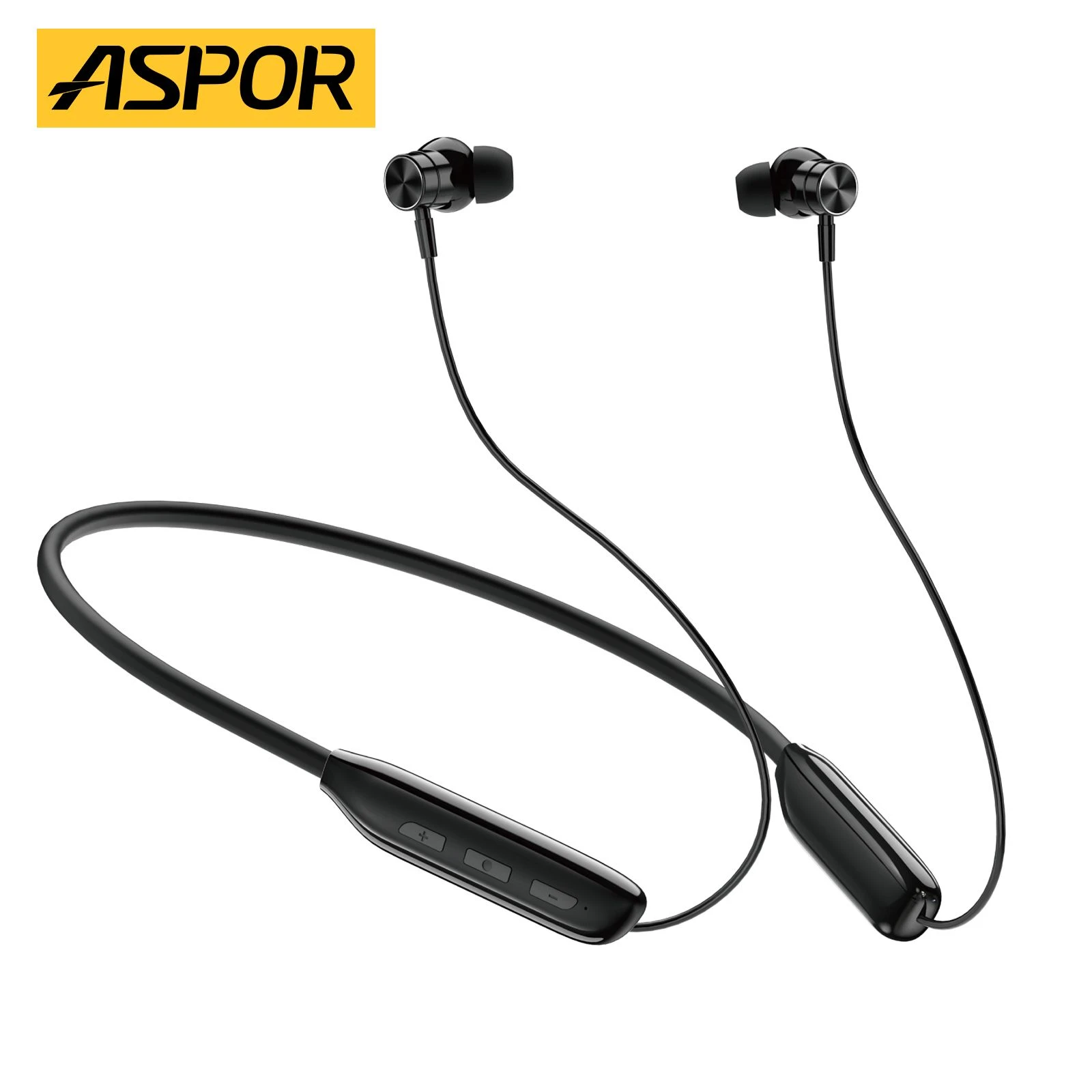 Aspor A668 Sport Headphones Magnetic Anti-Slip Neckband Wireless Earbuds 28hours Playtime
