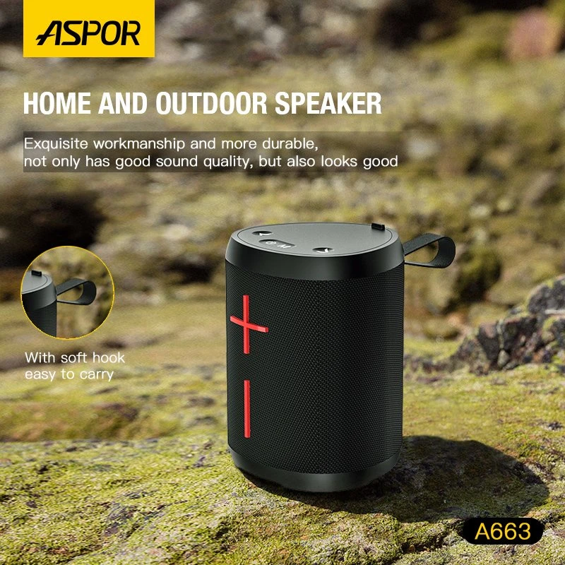 Aspor Bluetooth Speaker Play Time 4 Hours Support Micro SD Card Playback