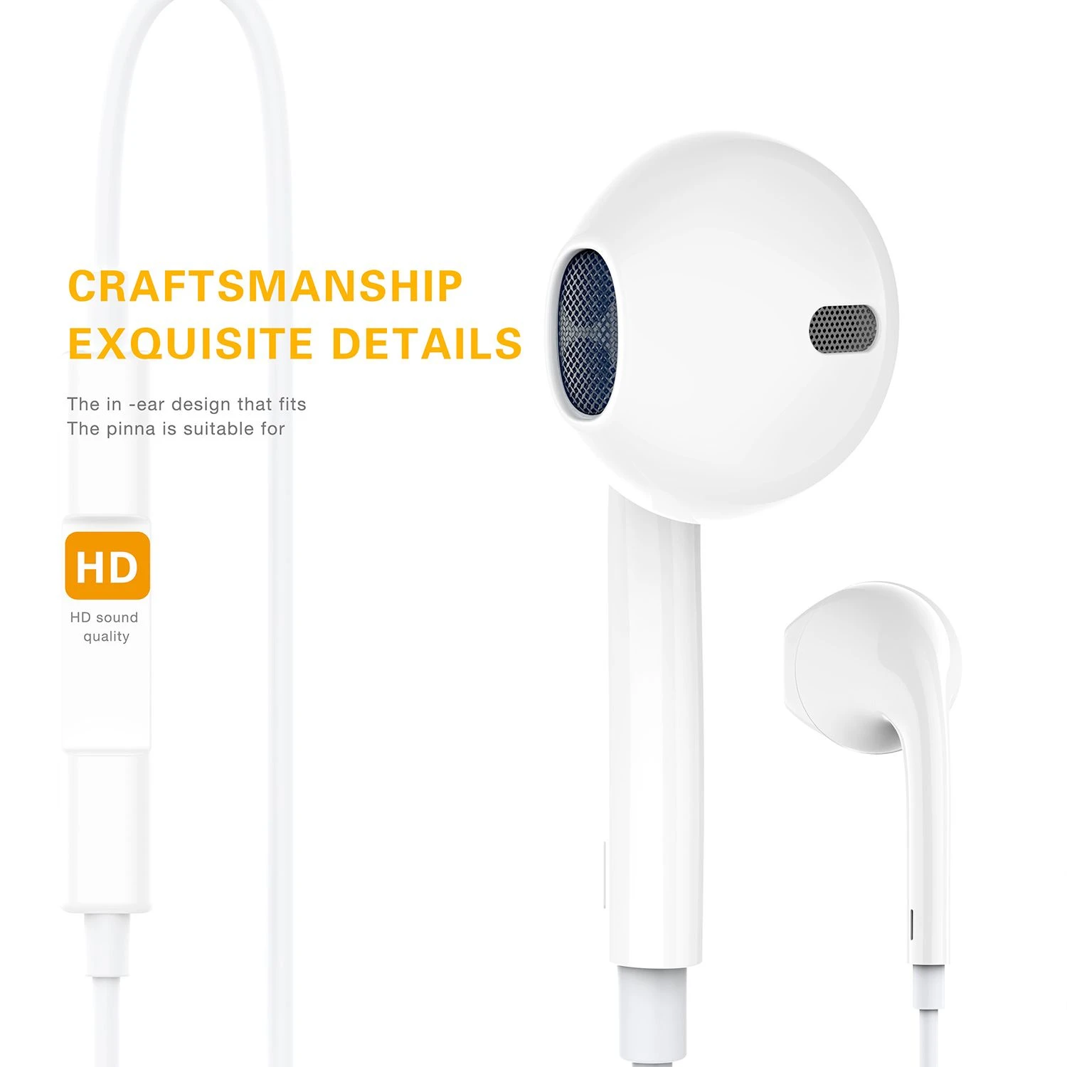 Aspor Hot Selling Type-C Connected Earphone Support All of Mobile Phones