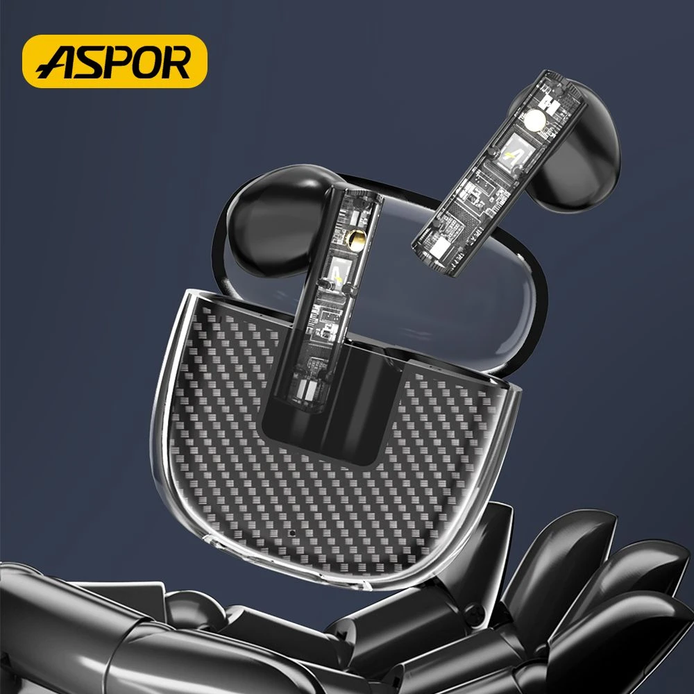 Aspor Original Factory A603 Hot-Sell Bluetooth Earbuds Charging Lightning Port 20 Hours Using