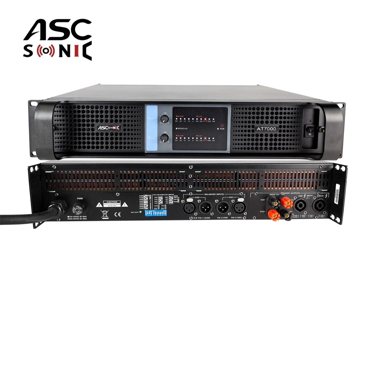 At7000 2 Channels 1450W DJ Music Concert Audio Power Amplifier