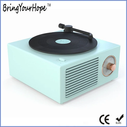 Atomic Retro Vinyl Player Rotating Black Glue Bluetooth Speaker