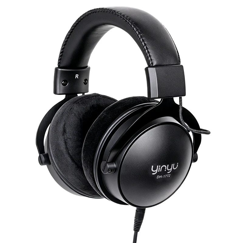 Audfine in Stock Dh1772b with Velour Ear Pads Detachable Cable Wired Over-Ear Studio Monitoring Headphone for Broadcast