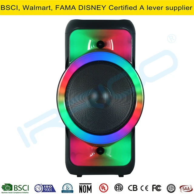 Audio 12inch 30W RGB Light Portable Trolley Speaker Wireless Bluetooth Party Speaker