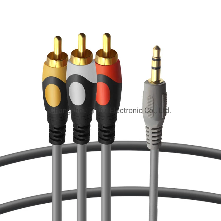 Audio Cable 3.5mm to 3RCA Gray