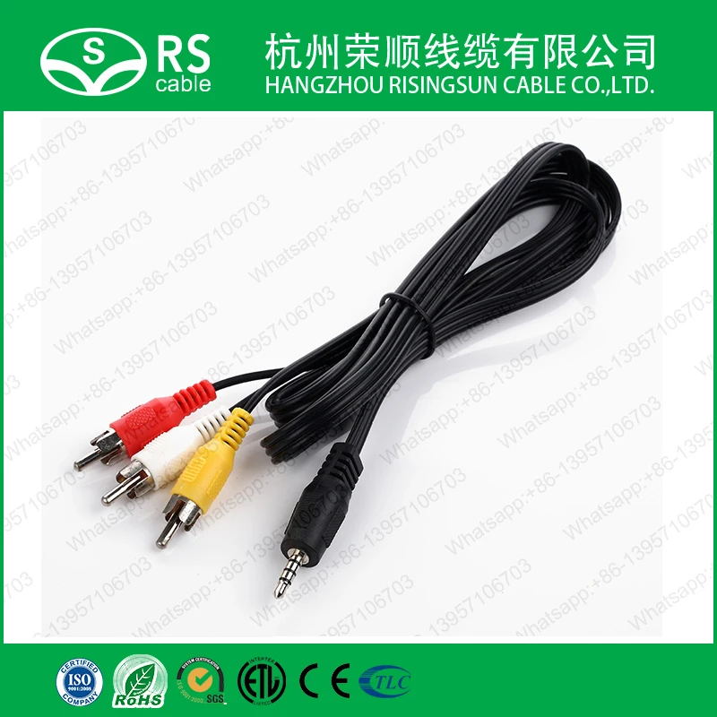 Audio Cable/RCA Cable/AV Cable/ 3RCA Plug to 3 RCA Plug Cable