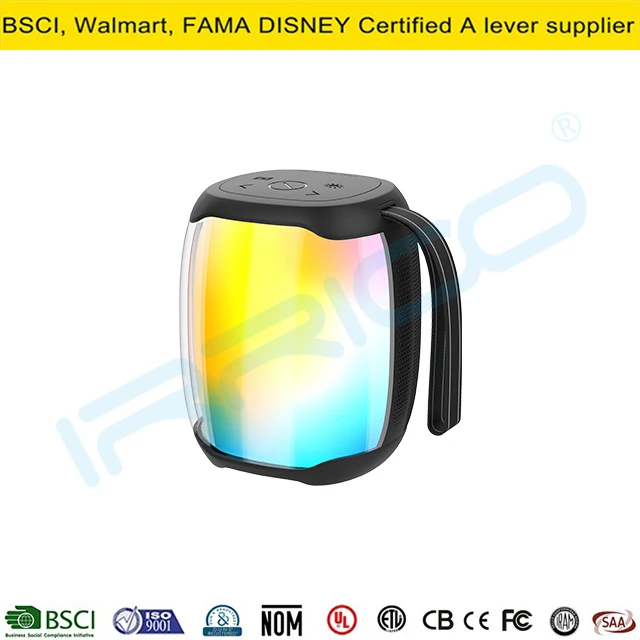 Audio Irrico Product 10W Ipx5 Waterproof Portable Speaker Wireless Outdoor Bluetooth Speaker with LED Light