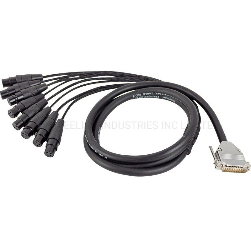 Audio Snake Cable with 8 XLR Female To25 Pin D-SUB Plug
