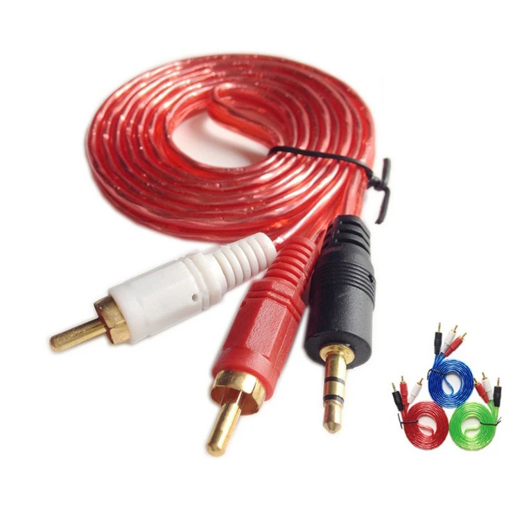 Audio Video Cable RCA Cable 2RCA to 3.5 Stereo Transparent Cable