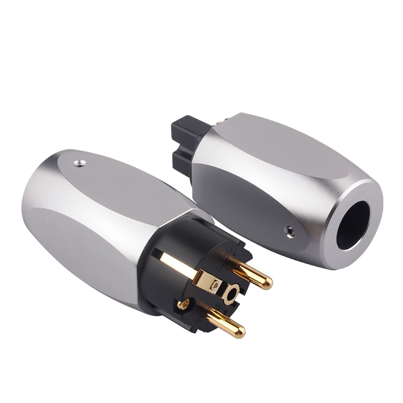 Audiophile Grade Power Plug 24K Gold Contacts & Alloy Body for Pure Hi-Fi Sound
