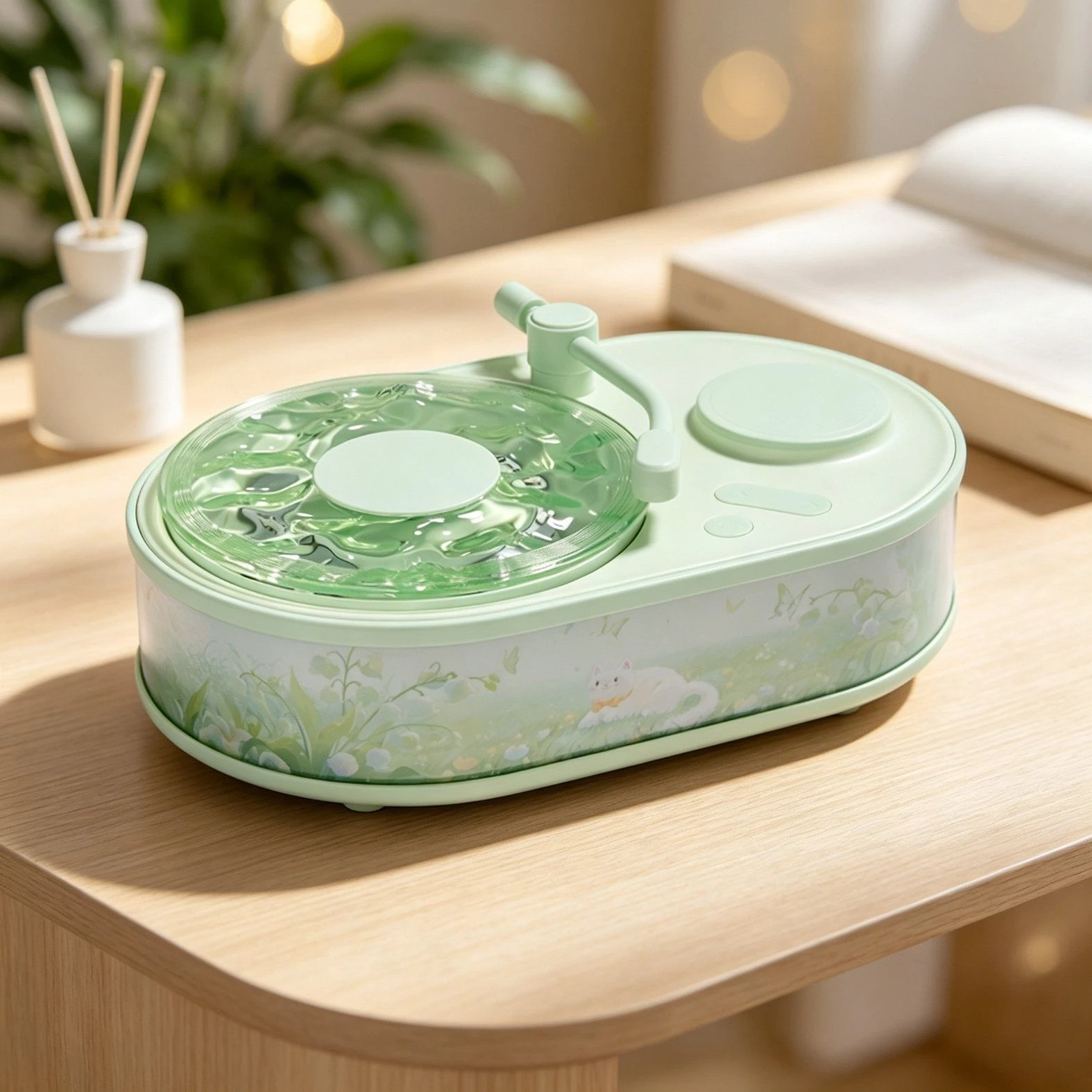 Aurora Projection Bluetooth Speaker with Wireless Charging for Bedroom