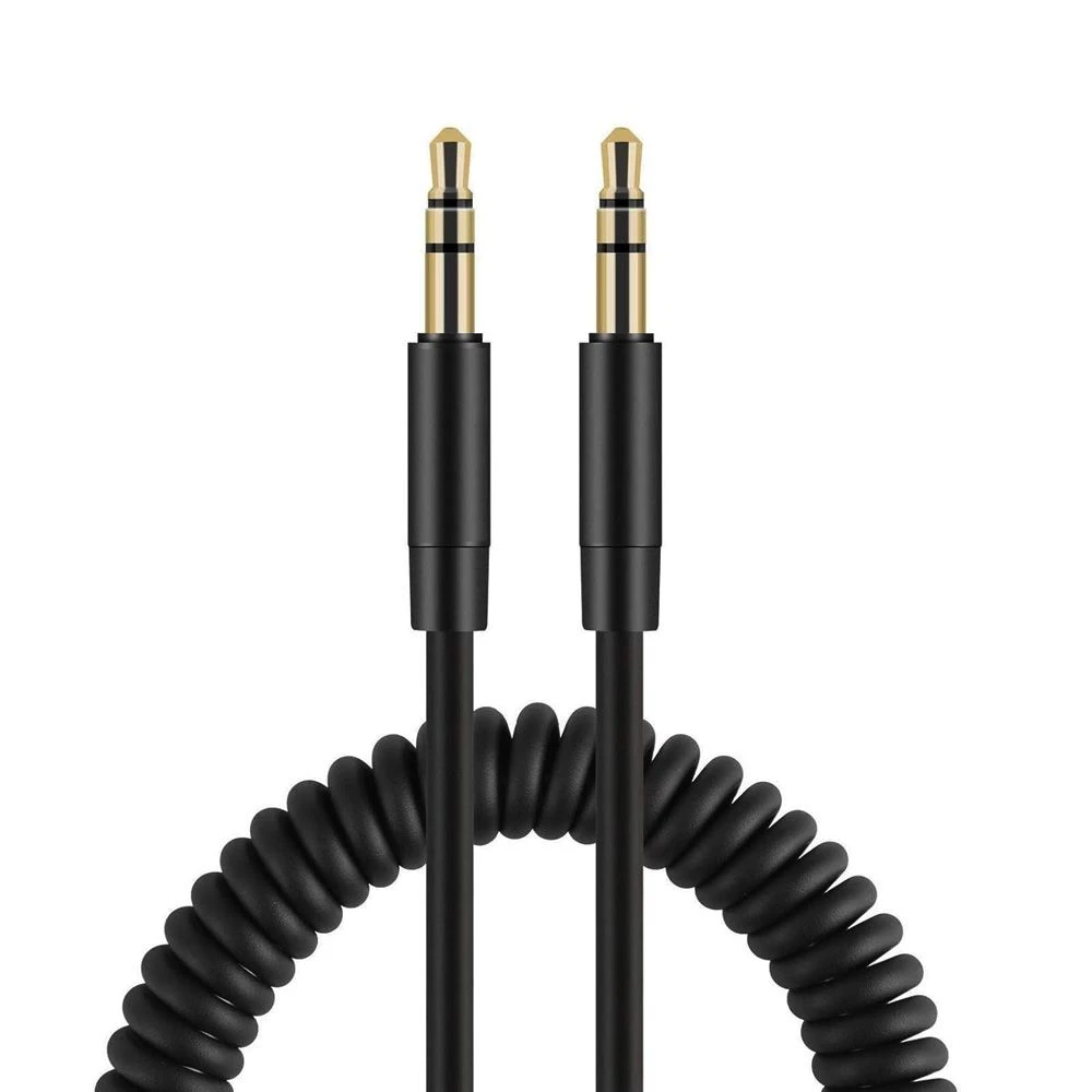 Aux Cord for Car (1-4FT), Coiled 3.5mm Audio Cable Male to Male