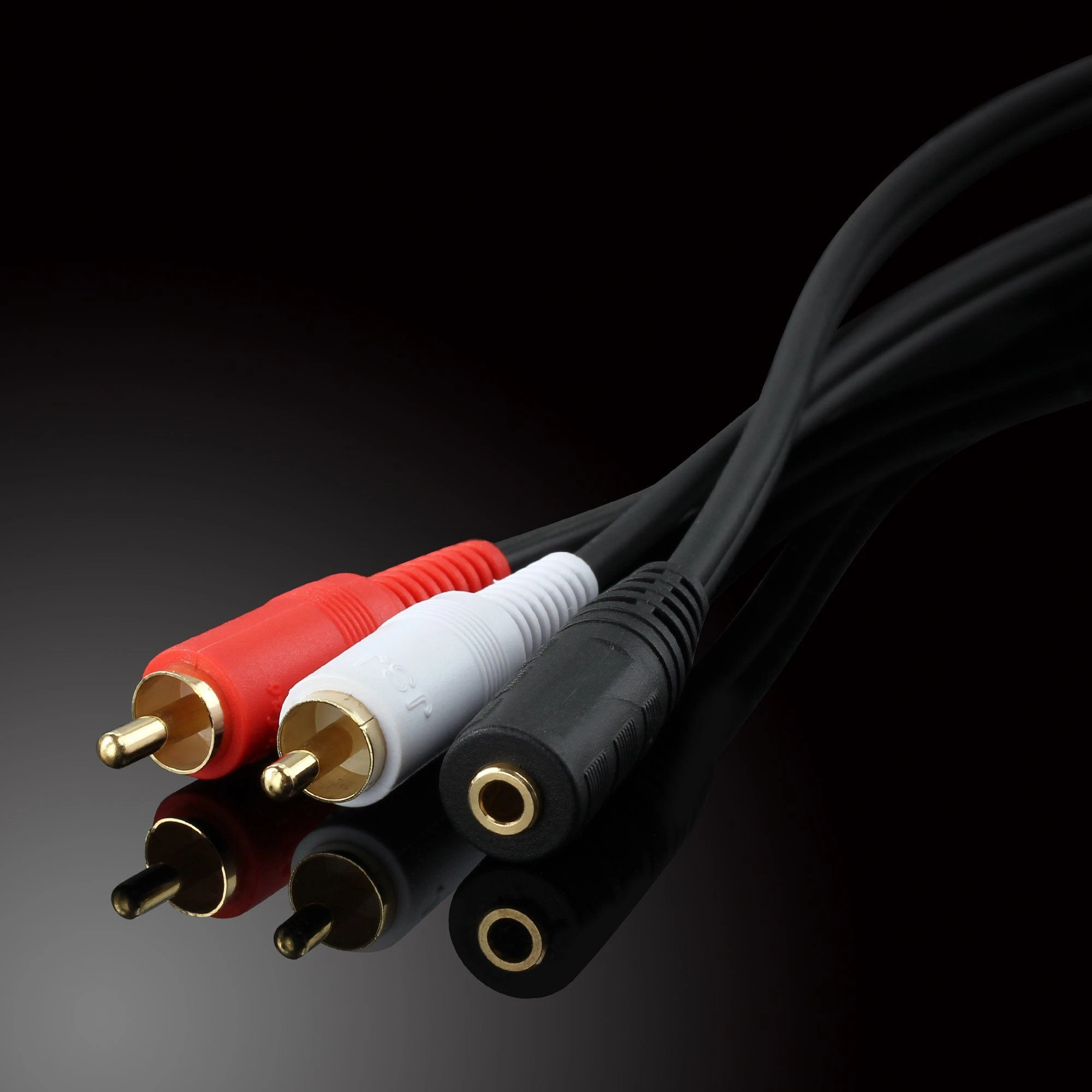 Aux Female to 2RCA Cable Audio a/V OFC Adapter Speaker Microphone