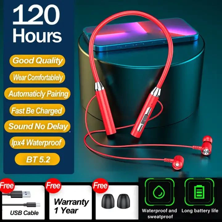 B3 Wireless Bluetooth Earphones Neck Band Magnetic Waterproof Bass Band Microphone Sports Earphones