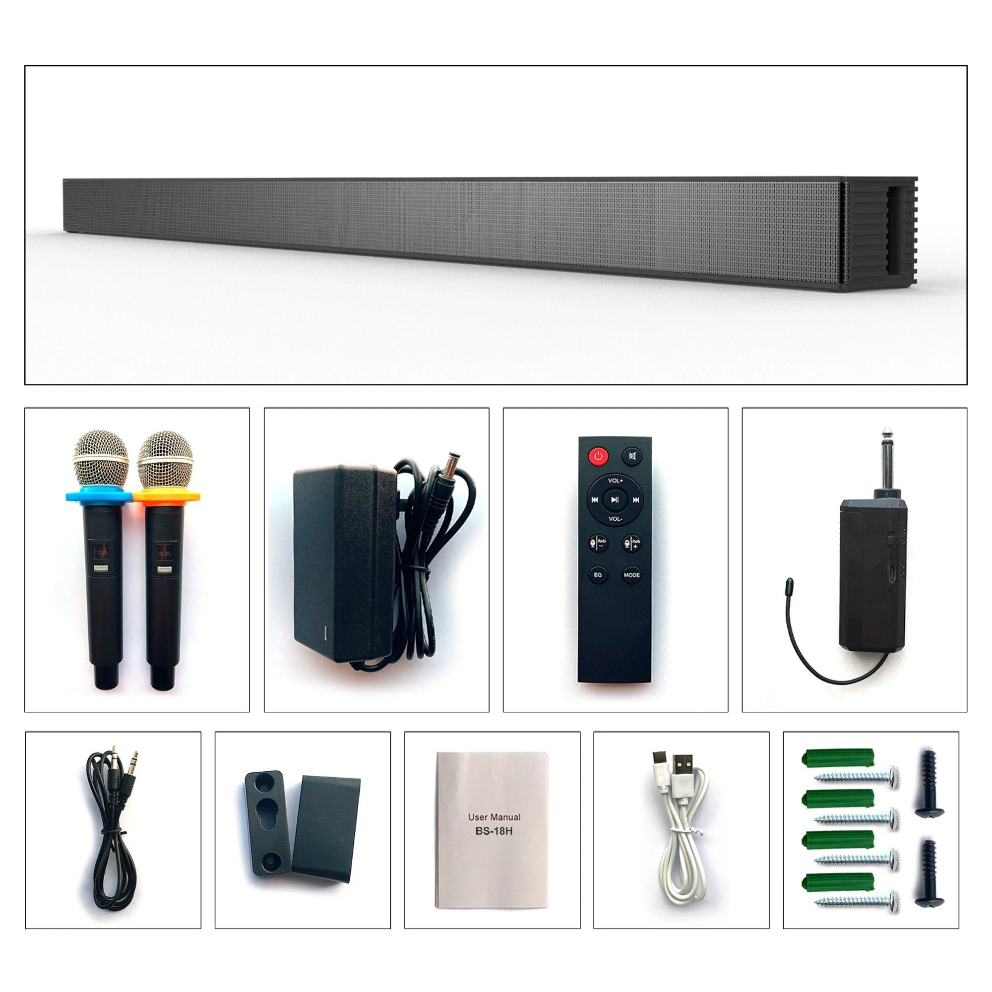 BS-18h Wireless Bluetooth Karaoke Soundbar for Fun Family Gatherings