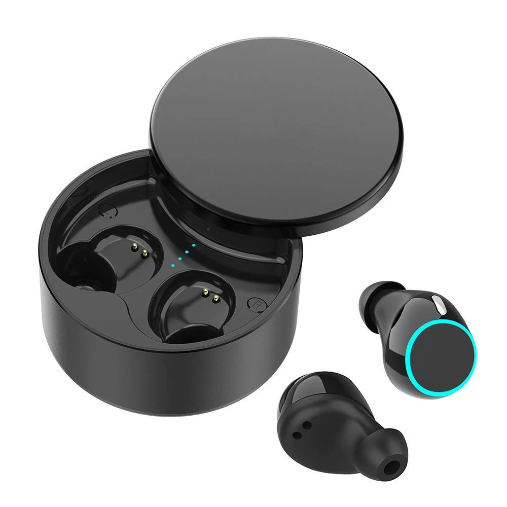 BS03 Tws Earphones Touch Control Design Bluetooth 5.0 Wireless Sports Headsets with Charging Case – Black