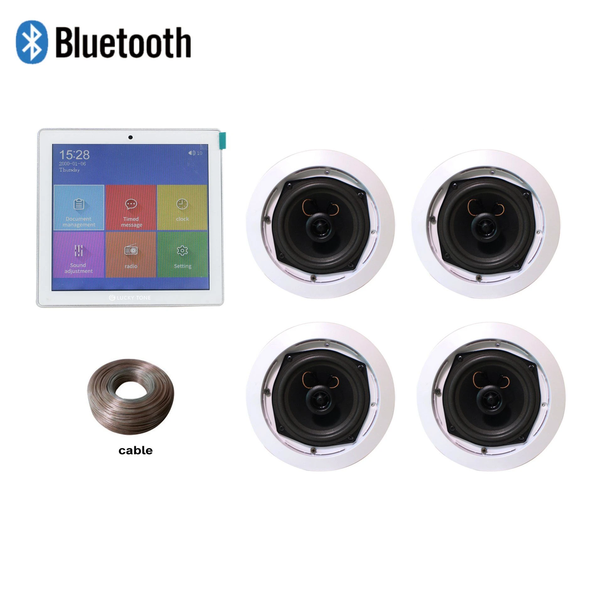 Ba-425tc Pk1 Home Theater System Including 4-Channel Bluetooth Amplifier with Touch Screen and Coaxial Ceiling Speakers