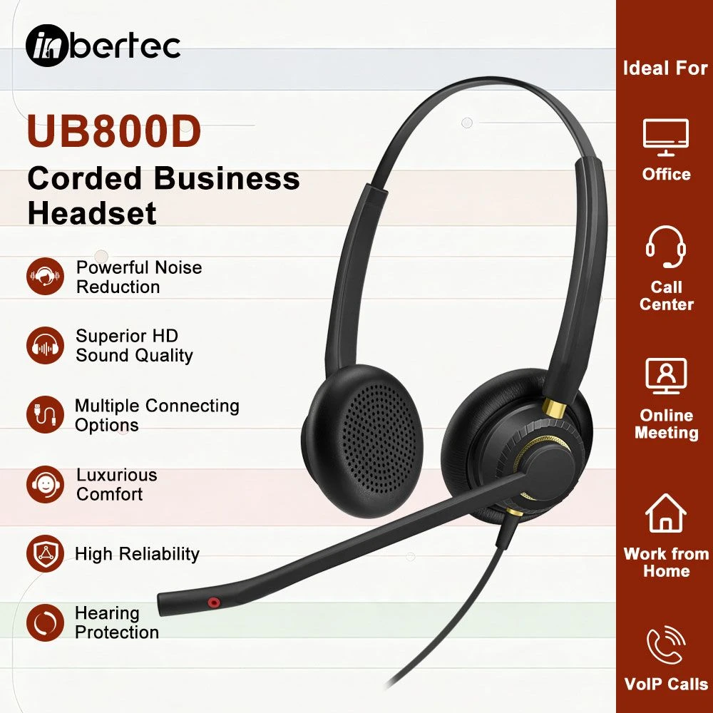 Best Durability and Reliability IP Phone Headset with Mic Ubeida