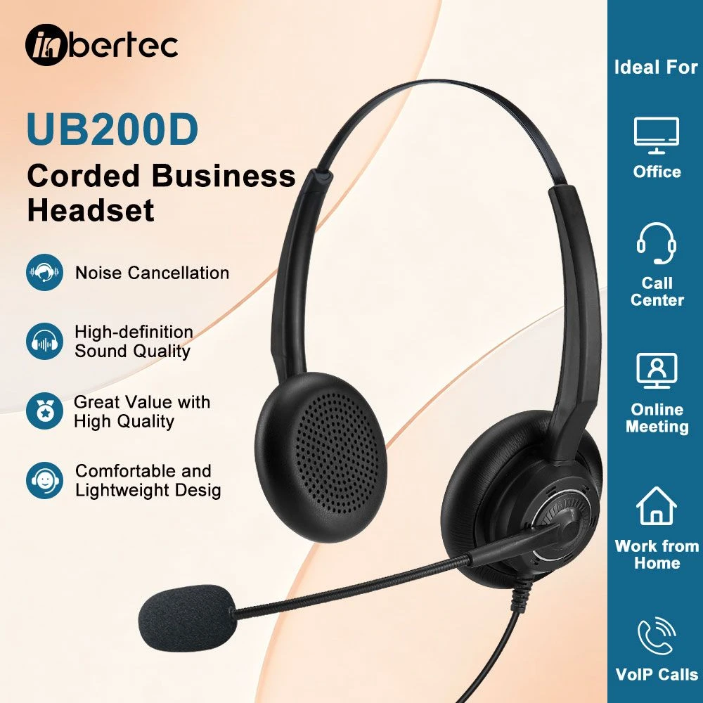 Best Noise Canceling Headphones Call Centerheadsets with USB 3.5mm