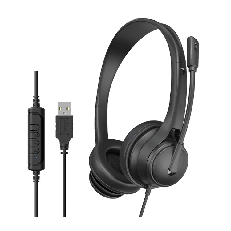 Best Seller PC Headset with Microphone Wired USB Headset Call Center Headset Education Office Headphone