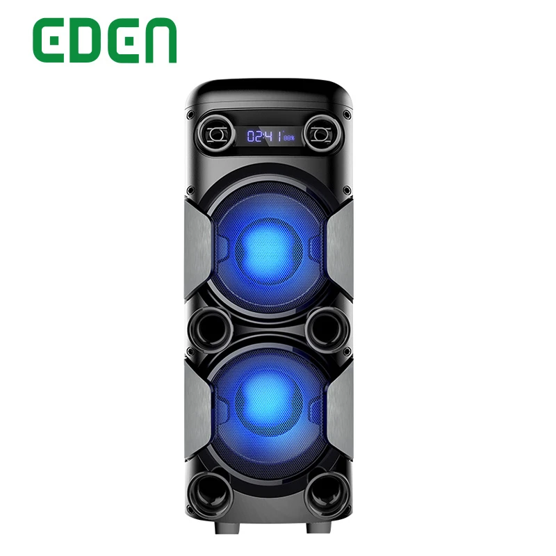 Best Selling Dual 8 Inch Wooden Cabinet Portable Rechargeable Wireless Bluetooth PA Speaker