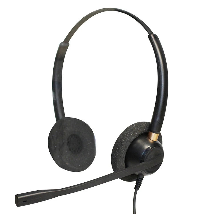 Binaural Over Ear Headband Call Center Rj9 USB Headset Computer Headphone with Mic for IP Phone