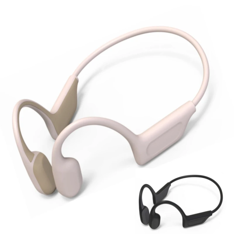 Black Bluetooth Ear-Hook Headset Tws Bone Conductive Earphone Waterproof Noise-Reduction Earbuds