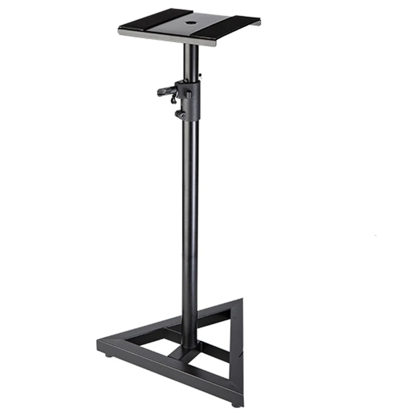 Black Steel Speaker Stand with Telescopic Height Adjustment, Model Ss048