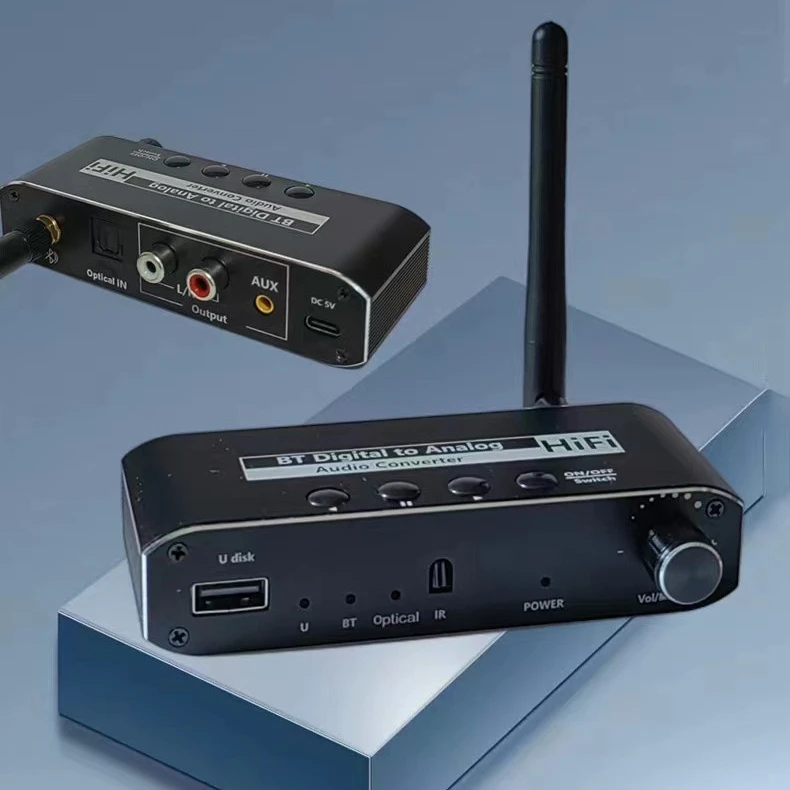 Bluetooth 5.1 Audio Receiver with Volume Control for Speaker System