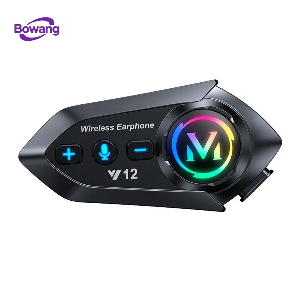 Bluetooth 5.4 Motorbike Helmet Earphone RGB Waterproof Noise Reduction HiFi Sound