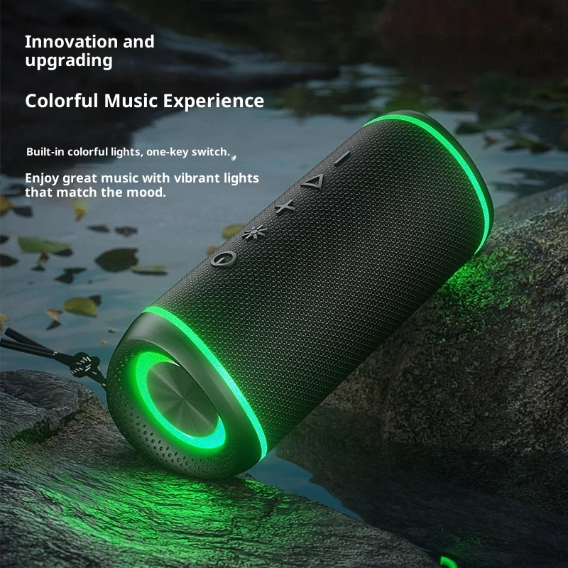 Bluetooth Speaker Portable Wireless Speakers Ipx5 Waterproof for Home/Party/Outdoor (Black)