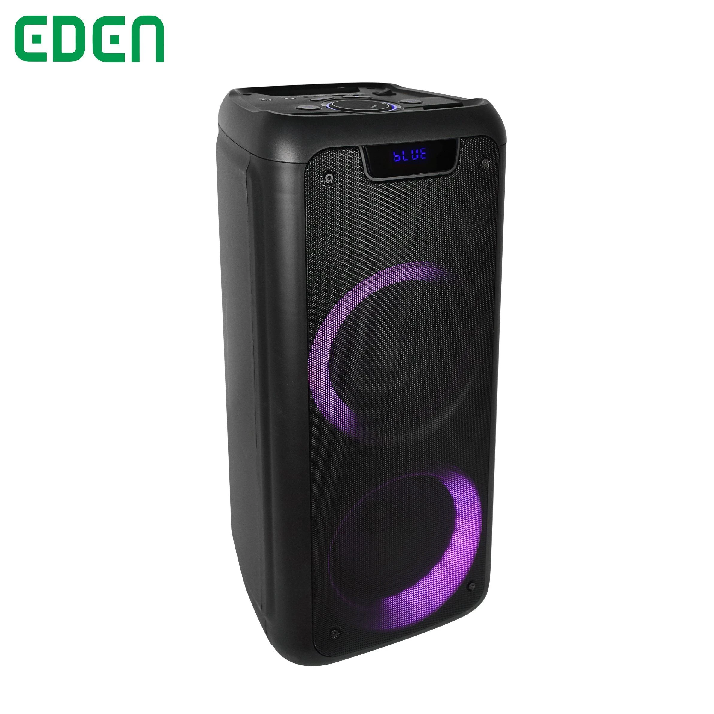 Bluetooth Speaker with LED Fire Dual 6.5 Inch Wireless DJ Portable Rechargeable Multimedia Audio Box ED-605