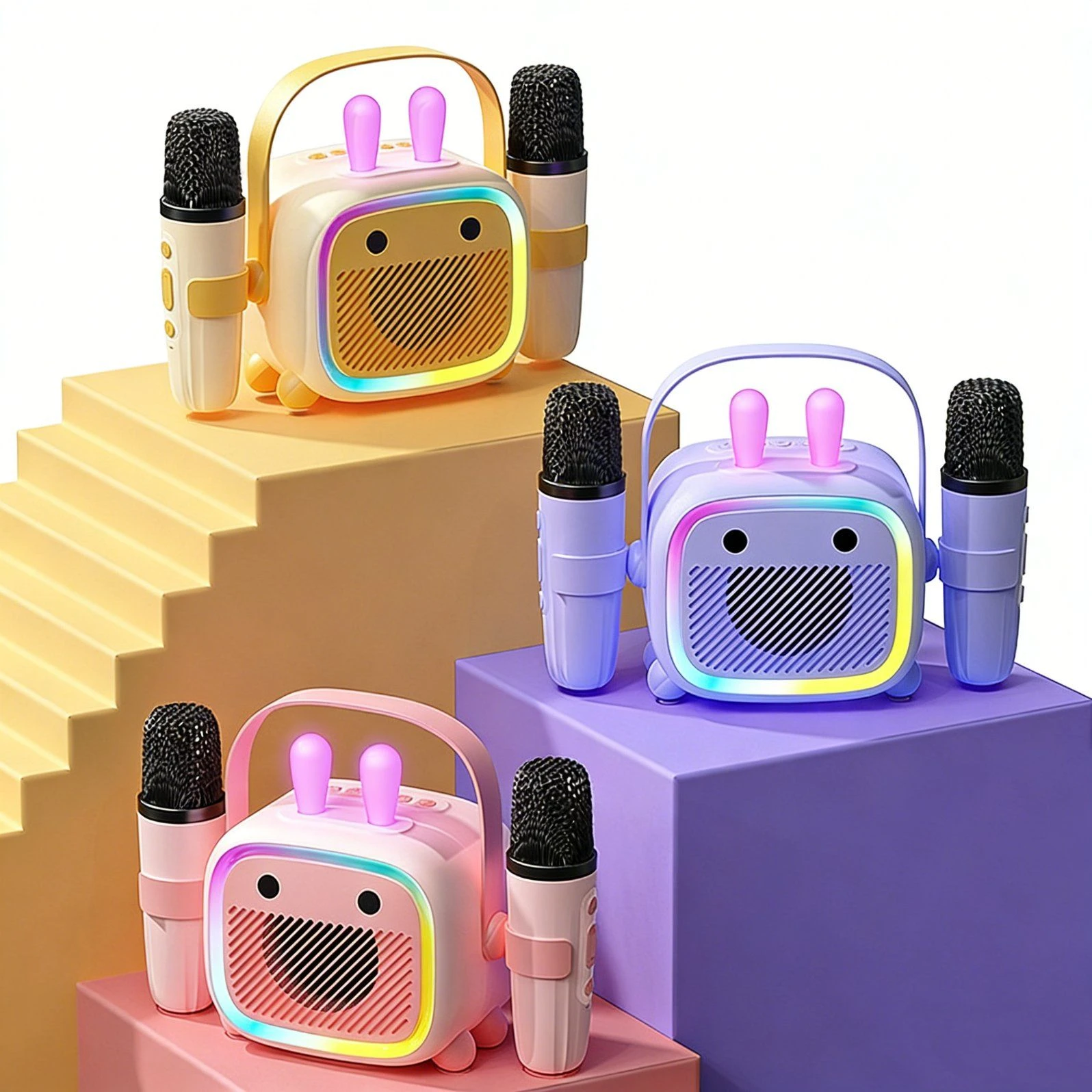 Bluetooth Speaker with Recording Stand and Storage for Kids