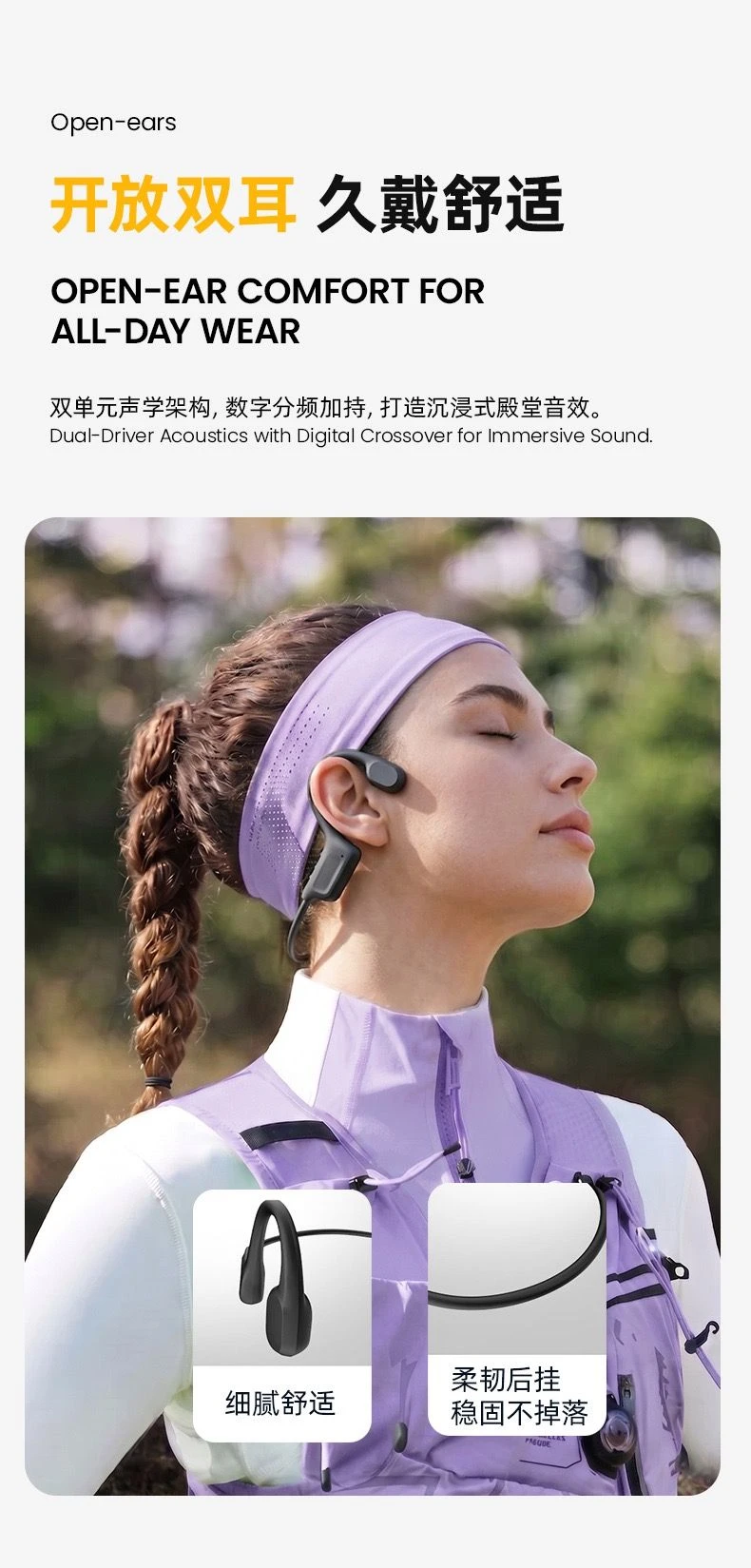 Bone Conduct Open Ear Bluetooth Earphone Headphone Ear Hook