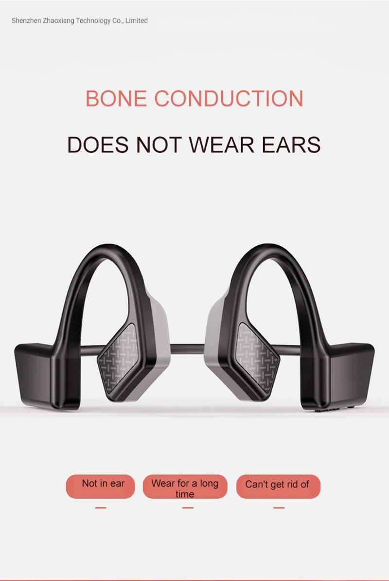 Bone Conduction Wireless Headphone Bluetooths 5.0 Headset Earhook Handsfree Earphone with Microphone