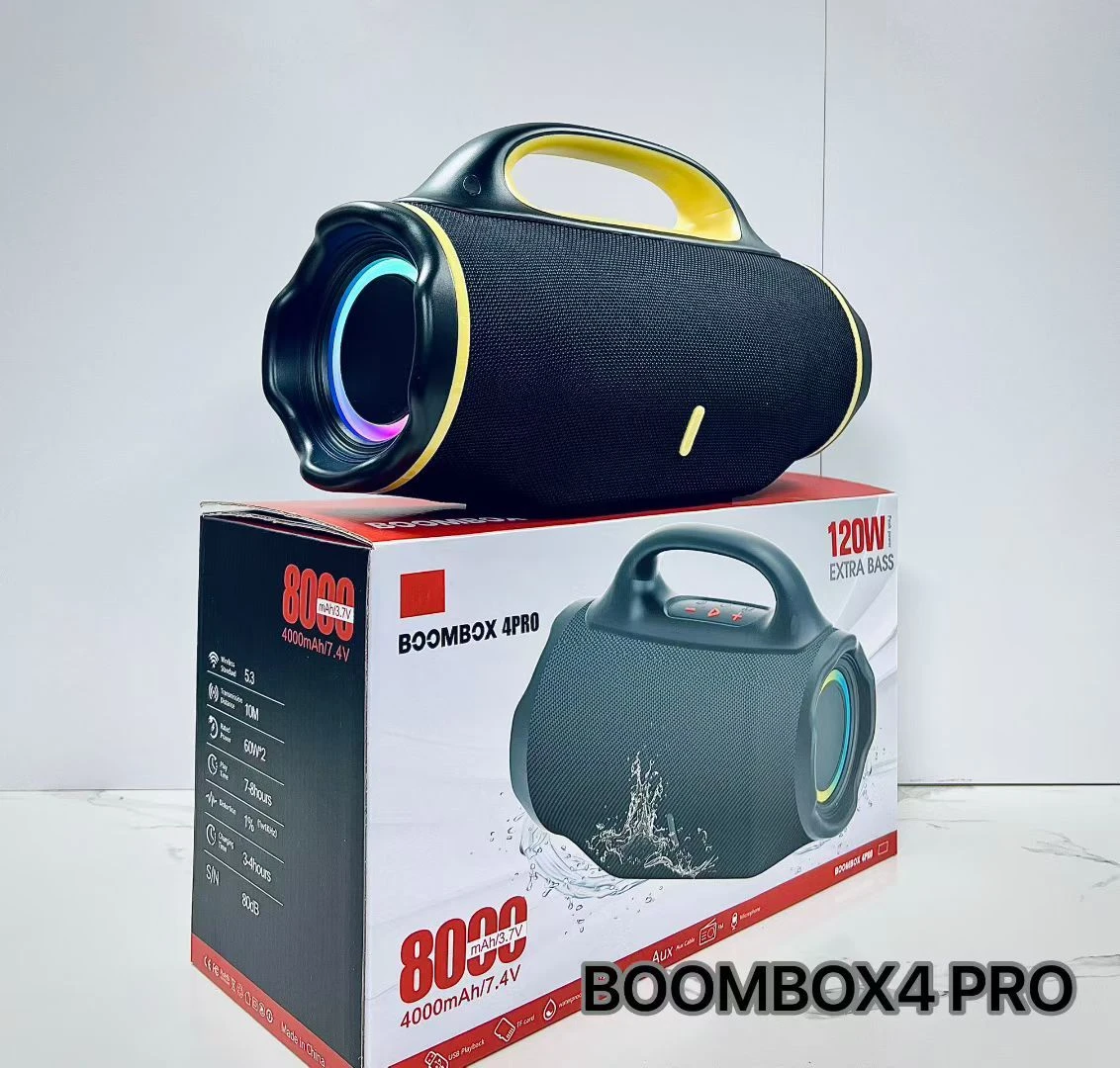 Boombox4 PRO Portable Bluetooth Speaker with Deep Bass Ipx7 Waterproof