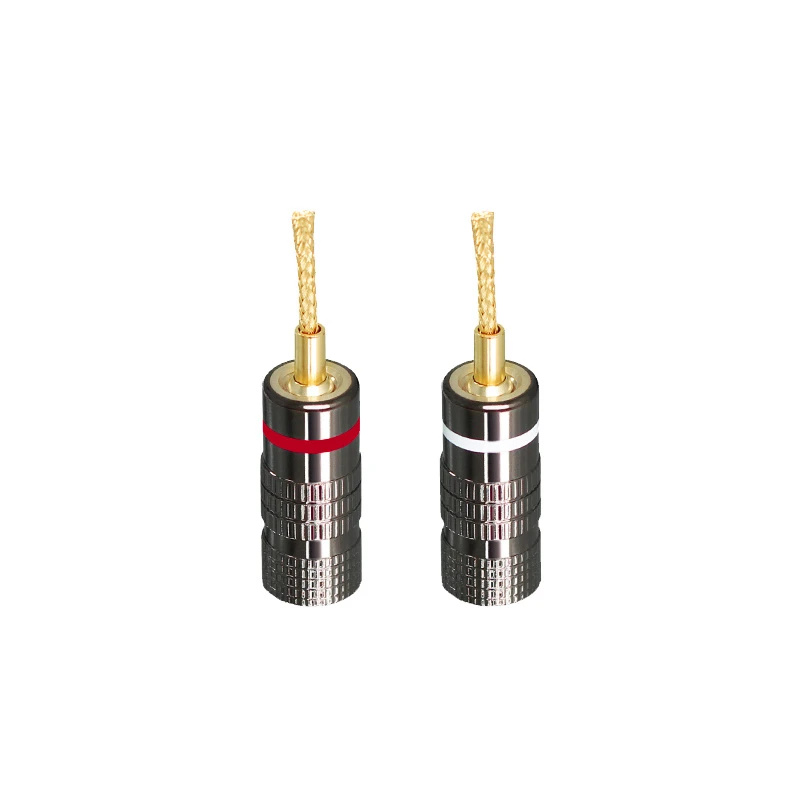 Braiding Gold-plated Pure Copper Banana Plug Speaker Cable Audio Black-Gun-Colored End