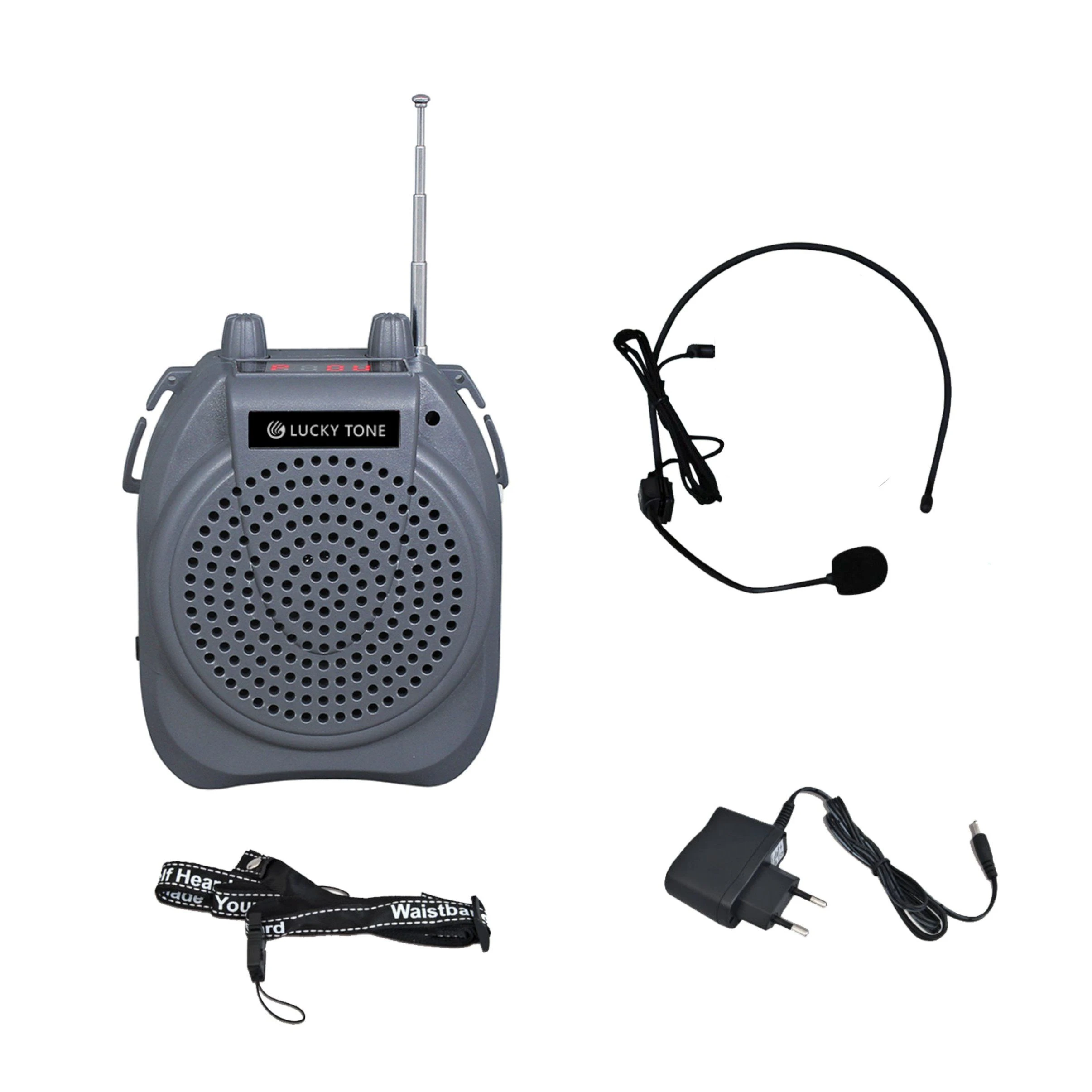 Bst-32 Portable Waist Speaker with 30W Amplifier 3 Inch Lucky Tone 30W with Echo Digital Function Active Speaker Teaching Use Elegant Outlook Speaker