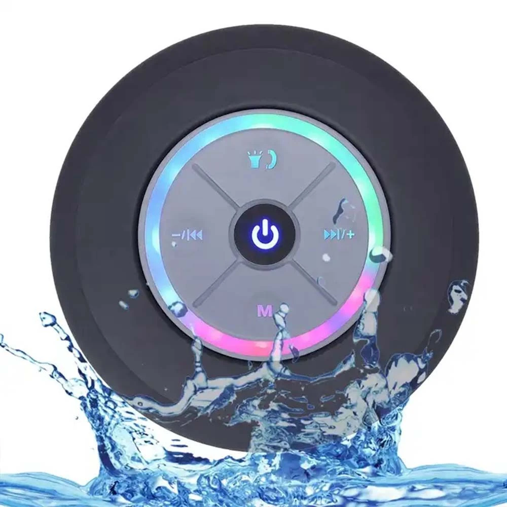 Bts06 Waterproof RGB Light Wireless Bluetooth Portable Shower Sucker Speaker