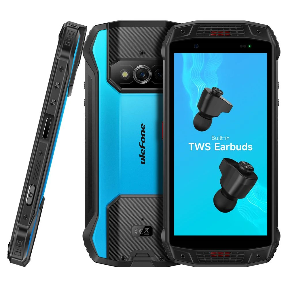 Built-in Tws Earbuds 5.45 Inch IP68/69K Android Rugged Smartphone Ulefone Armor 15 with Customized Key and NFC