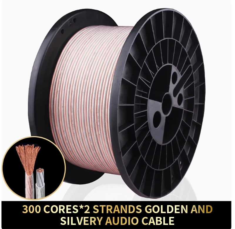 Bulk Speaker Cable Tinned Copper Plus OFC Transparent PVC OEM Banana Cable for Audio & Video